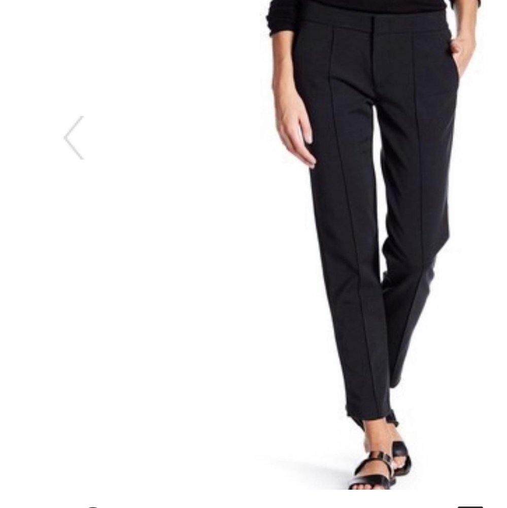 Vince pintuck cropped black trousers